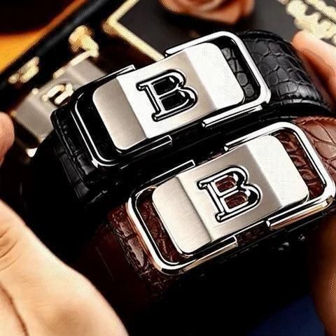 Men's Leather Automatic Buckle Belt _BUY 1 GET 1 FREE (Black & Brown)